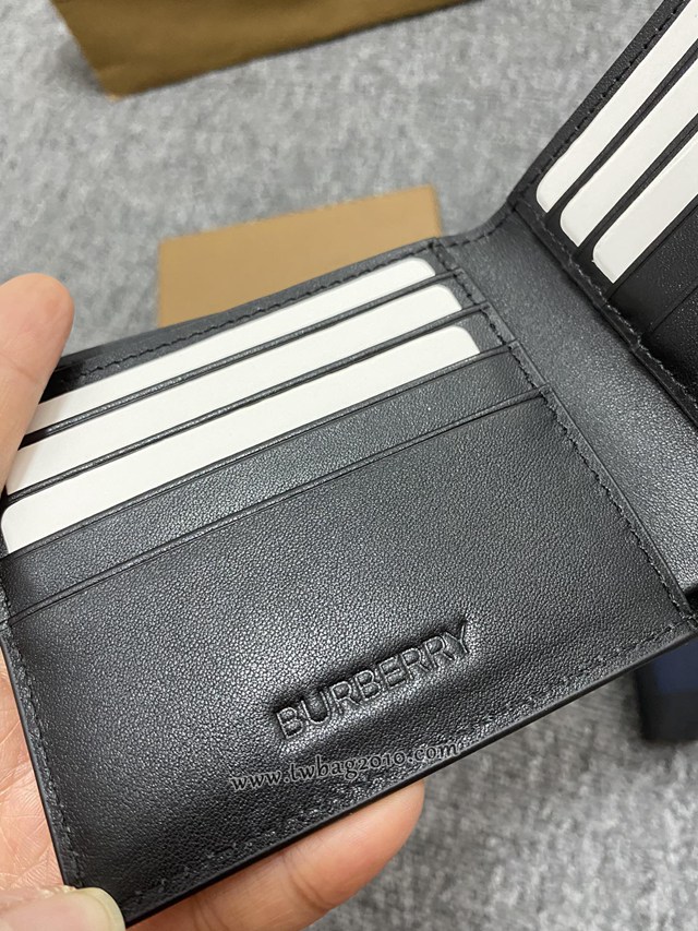 Burberry專門店新款灰格短夾 巴寶莉經典男士短夾錢包 yxb1277